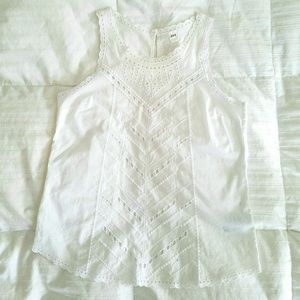 Gap White Eyelet Tank
